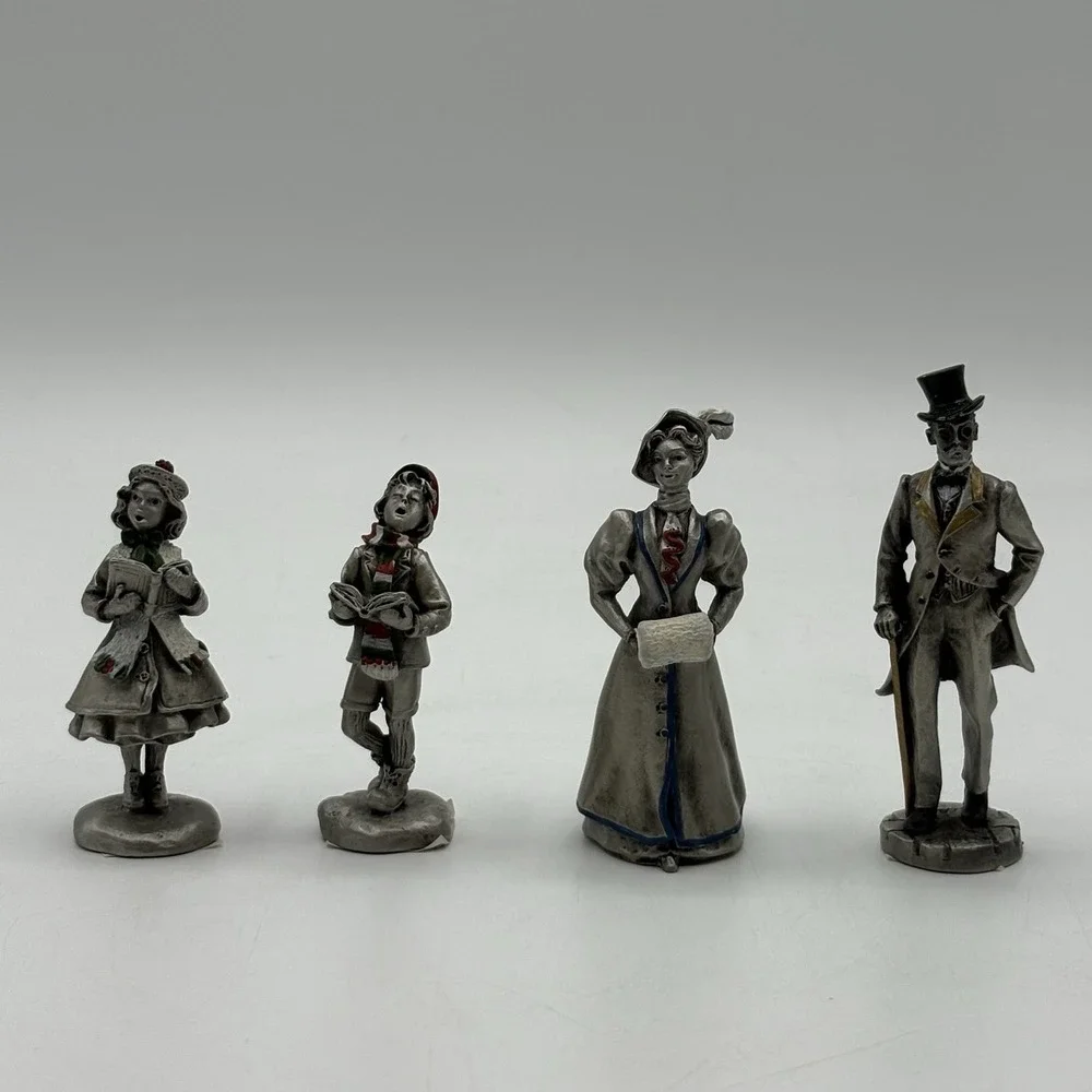 Hudson Pewter Winter Villager Lot Of 4 Jenny Oliver Reginald Emily La Rocca 1987